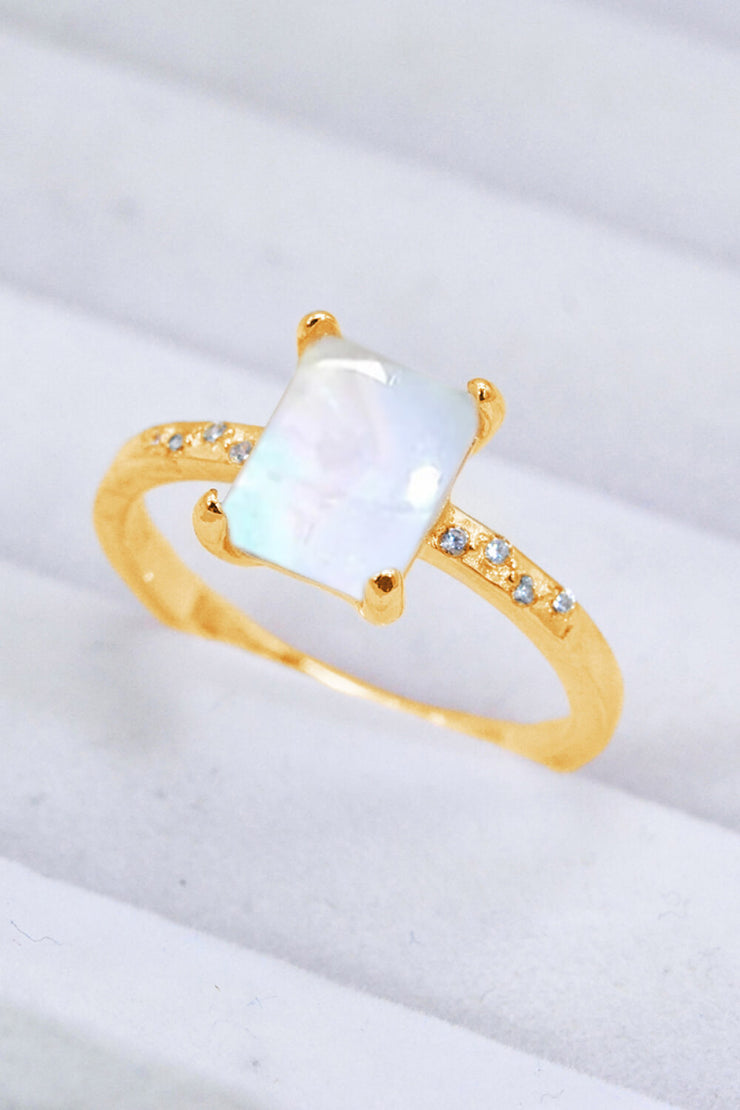 Square Moonstone Ring - Ruby's Fashion