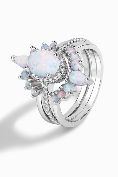 925 Sterling Silver Opal Ring - Ruby's Fashion