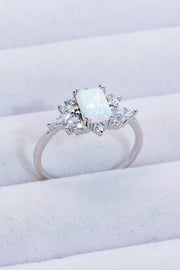 925 Sterling Silver Zircon and Opal Ring - Ruby's Fashion