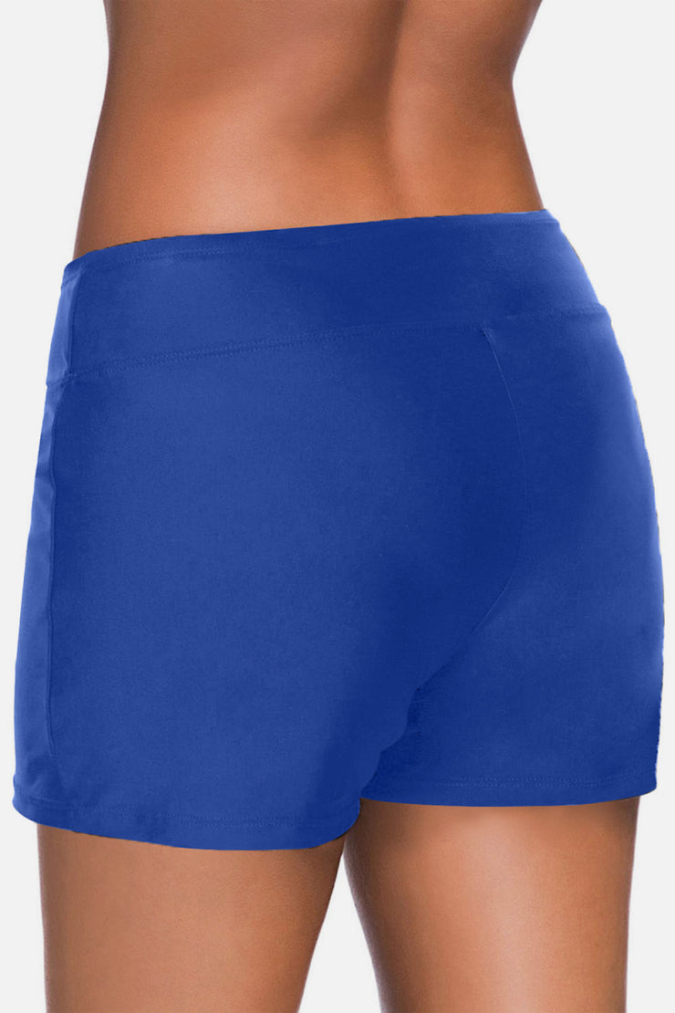 Eyelets Waistband Swim Boyshorts - Ruby's Fashion