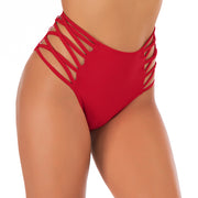 Crisscross Strap High Waist Swim Bottoms - Ruby's Fashion