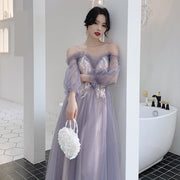 Xianqi Slim And Thin Sisters Queen's Bridesmaid Dress - Ruby's Fashion