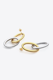 Two-Tone Double Hoop Earrings - Ruby's Fashion