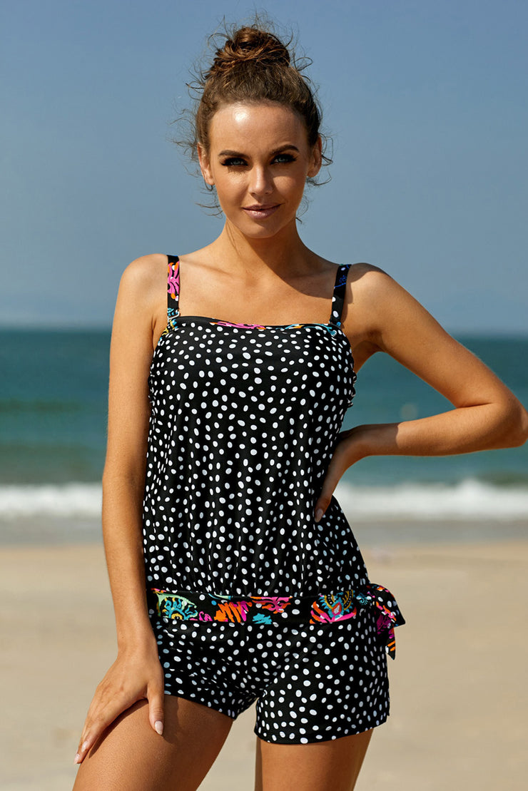 Printed Tied Tankini Set - Ruby's Fashion