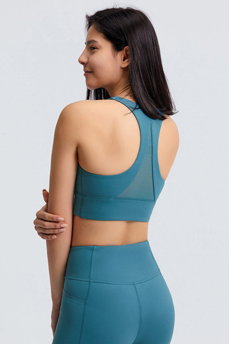 Triangle Mesh Back Sports Bra - Ruby's Fashion