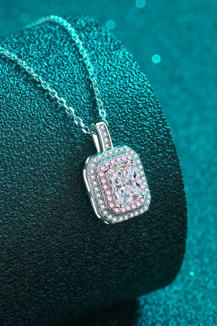 1 Carat Moissanite Geometric Pendant Chain Necklace - Ruby's Fashion