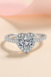 1 Carat Moissanite Heart-Shaped Ring - Ruby's Fashion