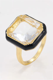 Glass Stone Contrast Ring - Ruby's Fashion