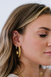 Crushing On You Chain C-Hoop Earrings - Ruby's Fashion