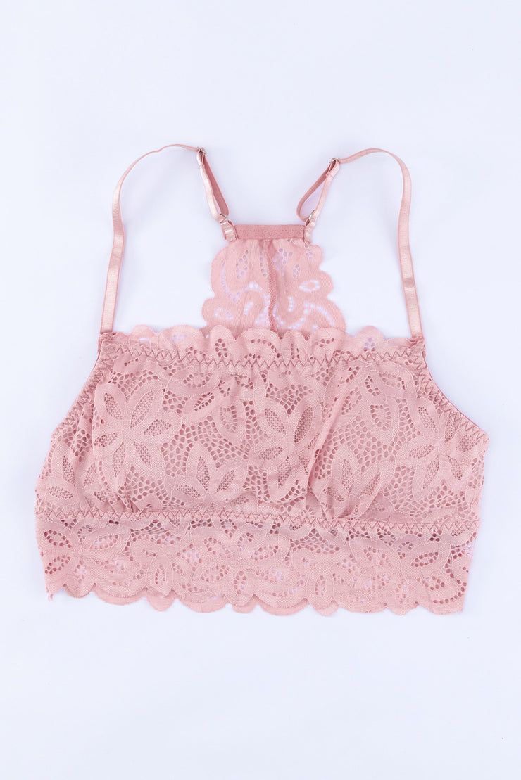 Lace Crochet Spaghetti Strap Bralette - Ruby's Fashion