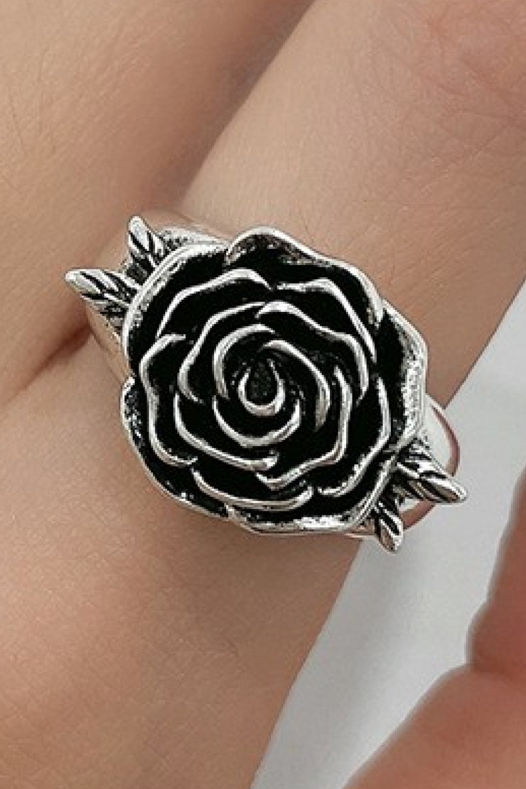 Rose 18K Silver-Plated Ring - Ruby's Fashion