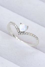 Moonstone Heart-Shaped Ring - Ruby's Fashion