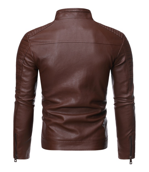 Zip decorative motorcycle jacket - Ruby's Fashion