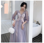 Xianqi Slim And Thin Sisters Queen's Bridesmaid Dress - Ruby's Fashion