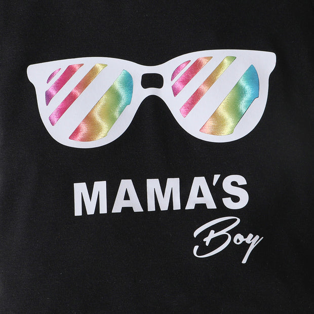 MAMA'S BOY Graphic T-Shirt and Camouflage Shorts Set - Ruby's Fashion
