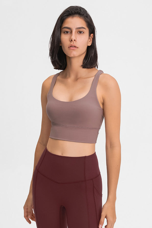 Double-Strap Cross-Back Sports Bra - Ruby's Fashion