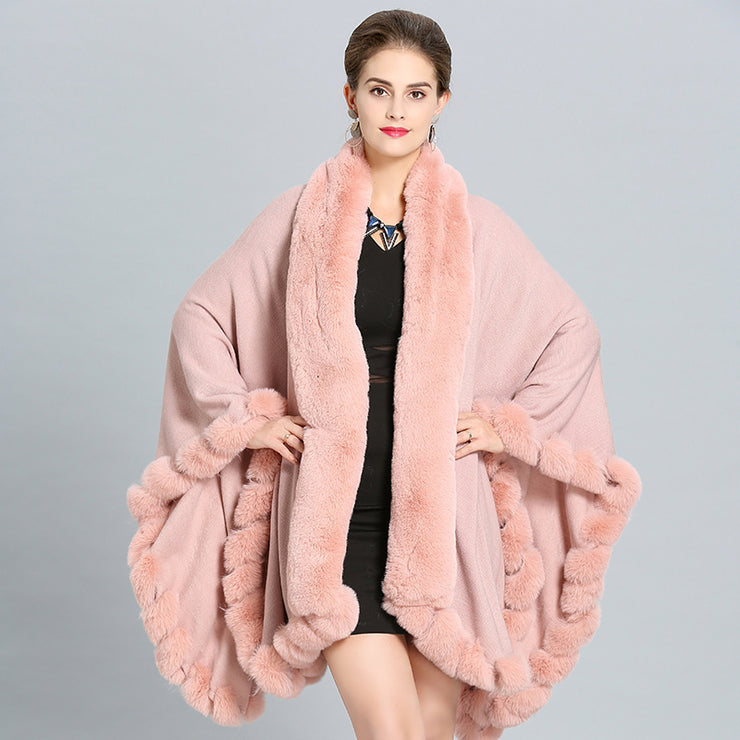 Winter Thick Shawl Imitation Fox Fur Long Collar - Ruby's Fashion