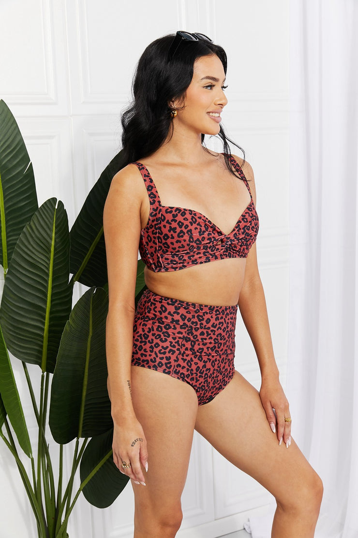 Marina West Swim Take A Dip Twist High-Rise Bikini in Ochre - Ruby's Fashion