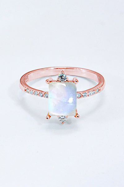 925 Sterling Silver Square Moonstone Ring - Ruby's Fashion