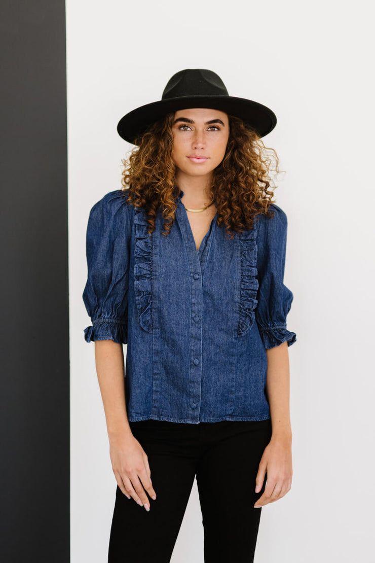 Sweet Generis Be True Full Size Run Denim Top - Ruby's Fashion