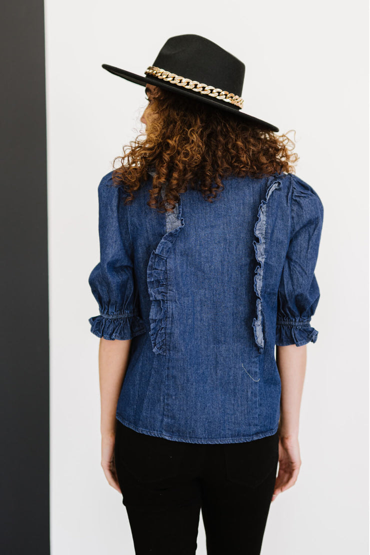 Sweet Generis Be True Full Size Run Denim Top - Ruby's Fashion