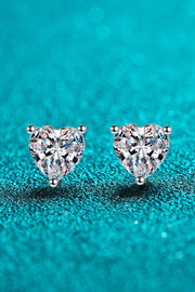 2 Carat Moissanite Heart-Shaped Stud Earrings - Ruby's Fashion