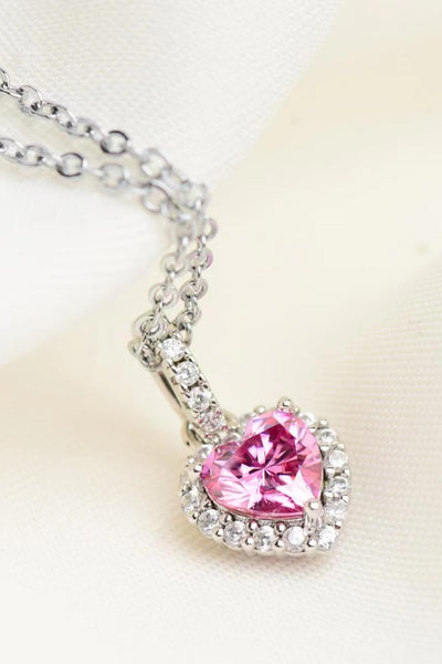 1 Carat Moissanite Heart Pendant Necklace - Ruby's Fashion