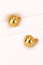 18K Gold Plated Ball Stud Earrings - Ruby's Fashion