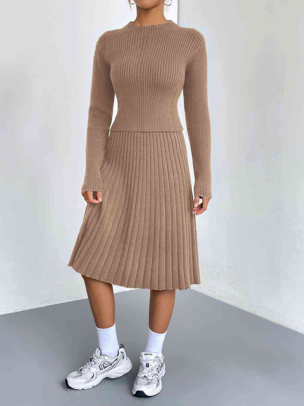 Rib-Knit Sweater and Skirt Set