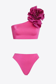 Shoulder Detail Two-Piece Swim Set - Ruby's Fashion