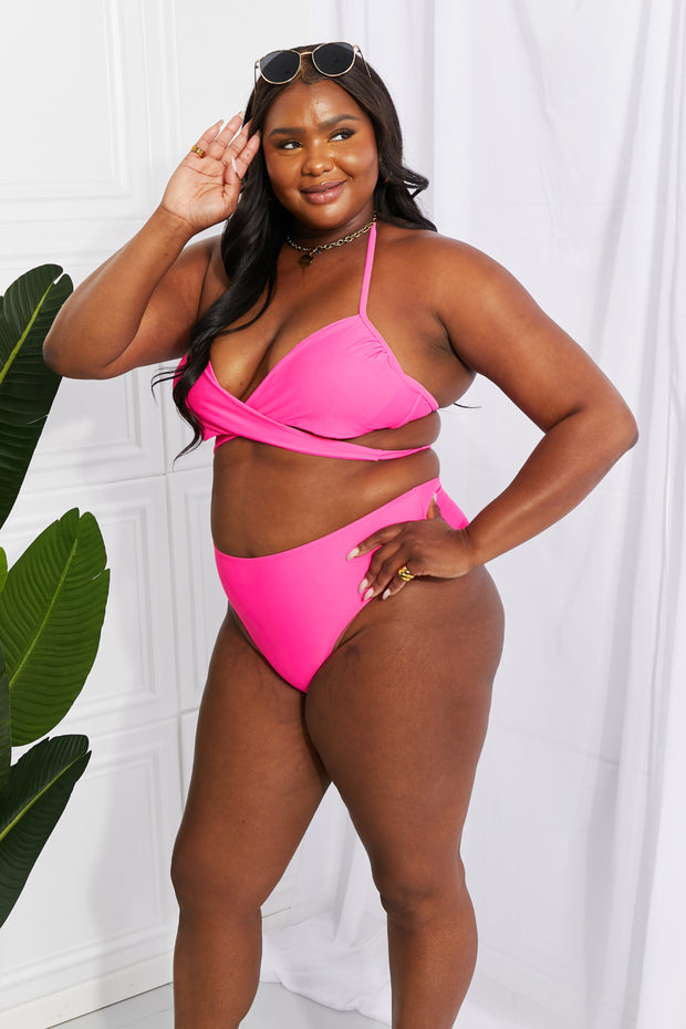 Marina West Swim Summer Splash Halter Bikini Set in Pink - Ruby's Fashion