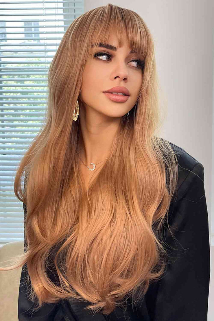 Full Machine Long Wave Synthetic Wigs 24''