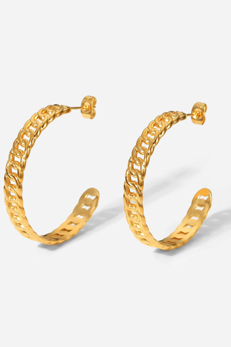 Crushing On You Chain C-Hoop Earrings - Ruby's Fashion