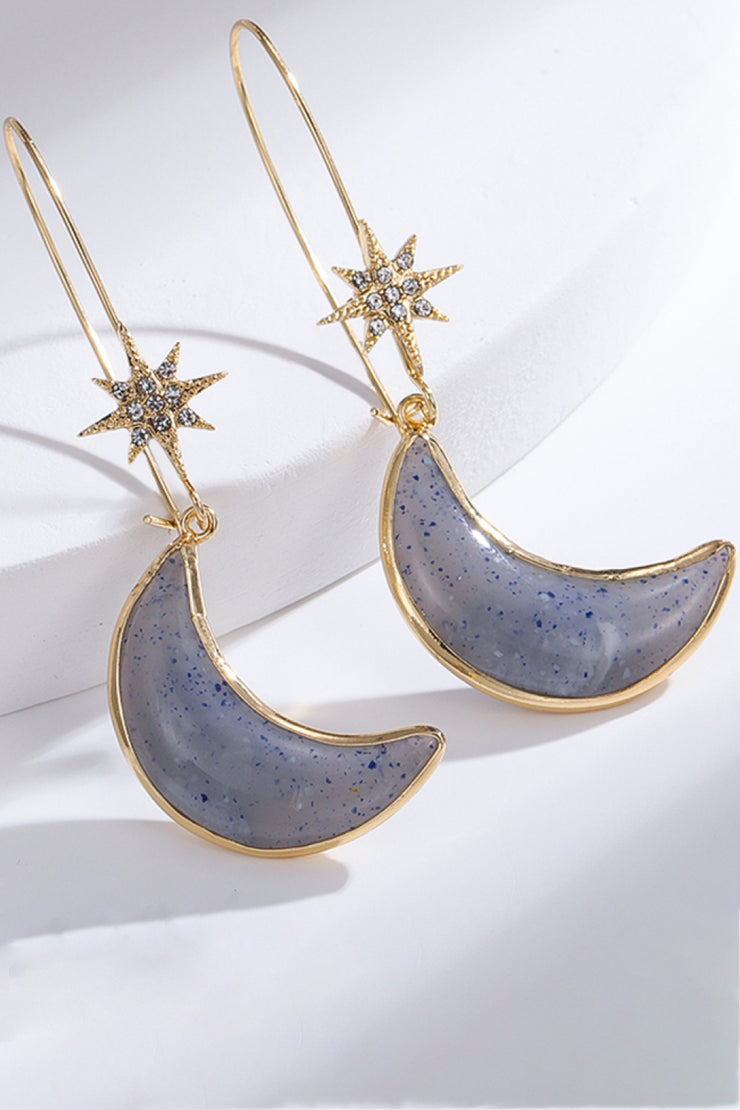 Resin Moon Drop Earrings - Ruby's Fashion