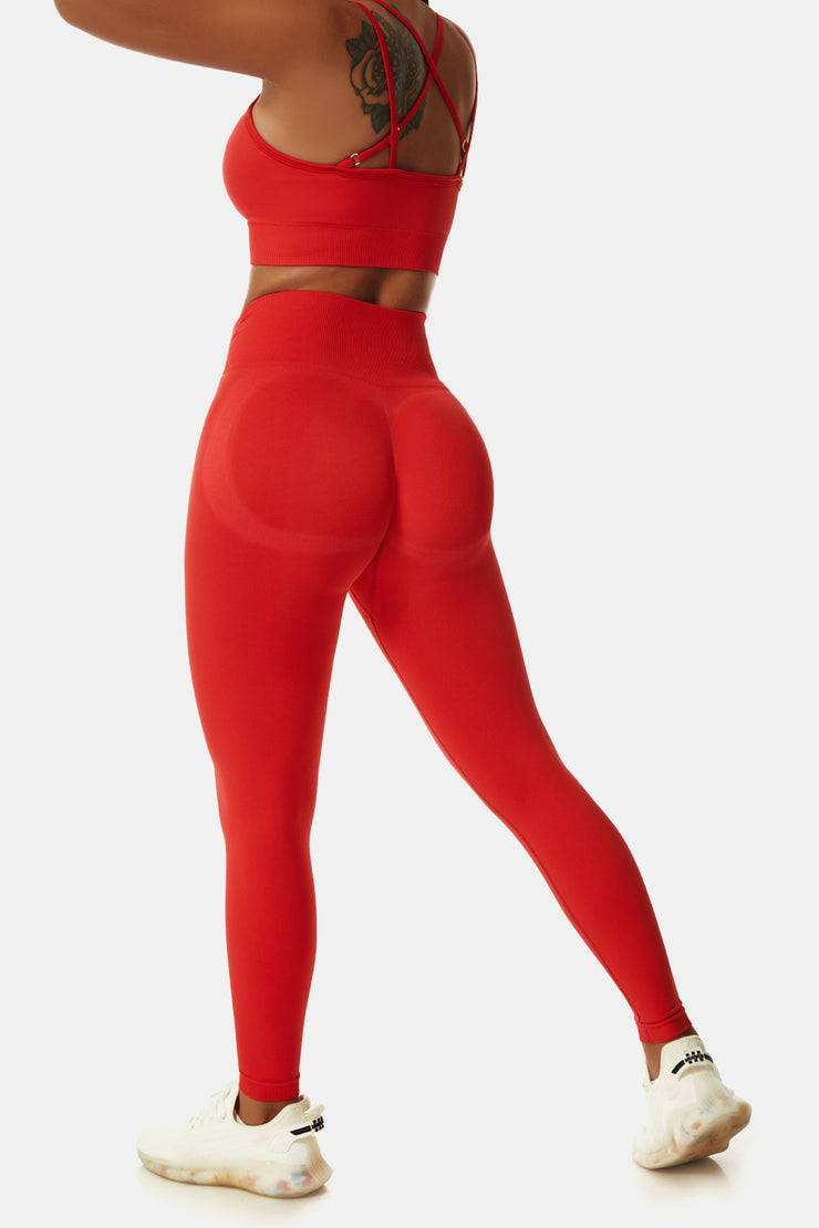 Double-Strap Sports Bra and Leggings Set - Ruby's Fashion