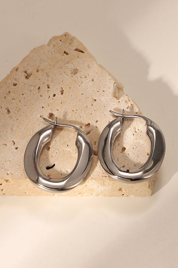 Oval Hoop Earrings - Ruby's Fashion