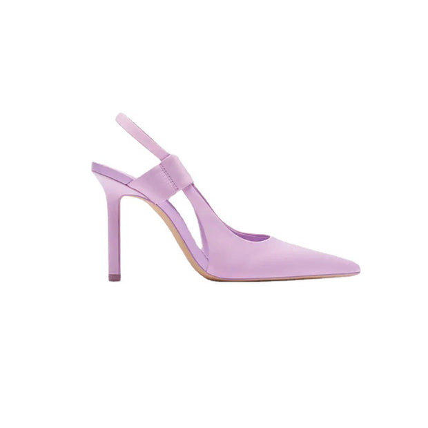 Women's Satin Purple Single Shoes Pointed Toe Stiletto Heels - Ruby's Fashion