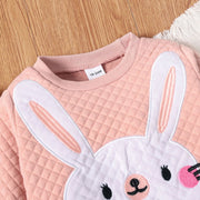 Girls Rabbit Graphic Top and Pants Set - Ruby's Fashion