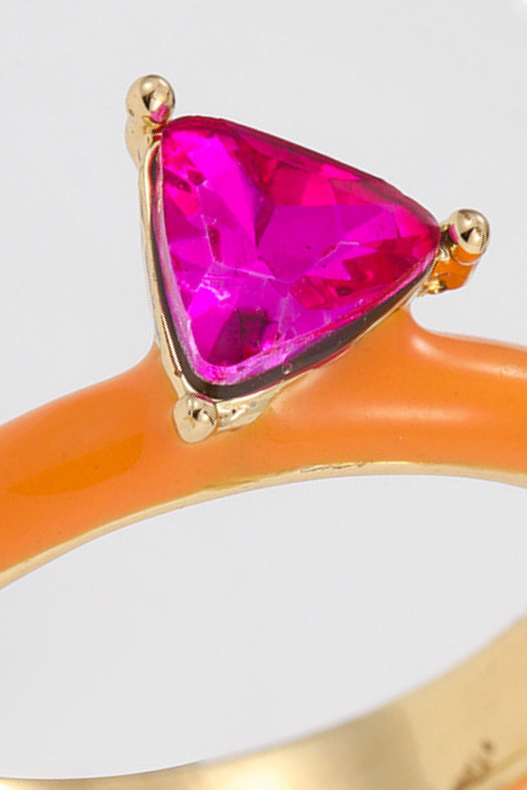 Sweet Beginnings Glass Stone Ring - Ruby's Fashion