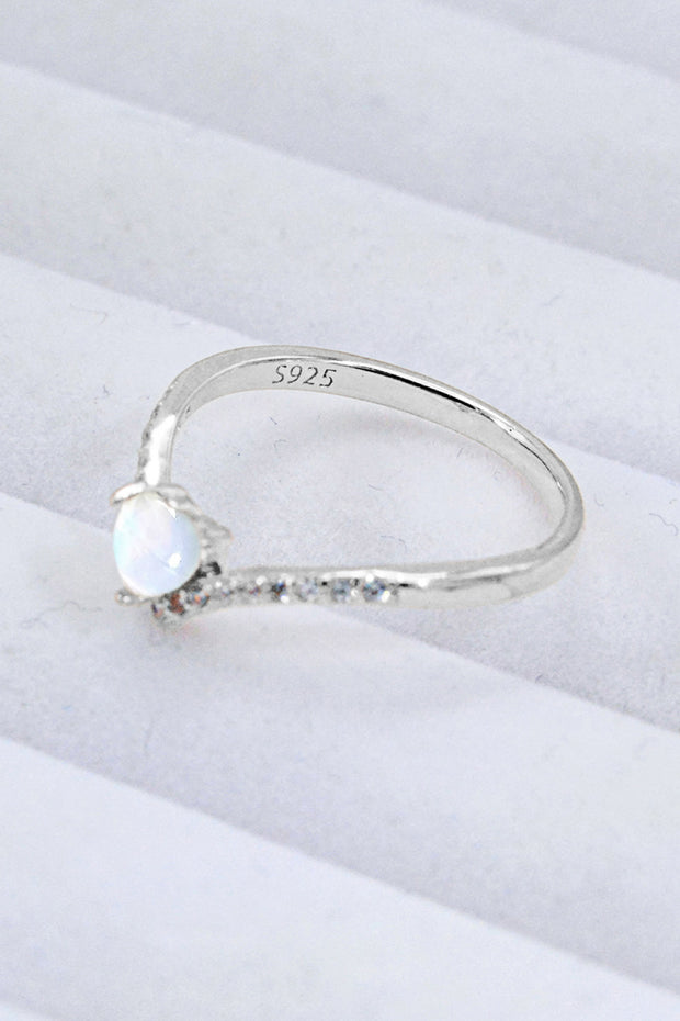 Moonstone Heart-Shaped Ring - Ruby's Fashion