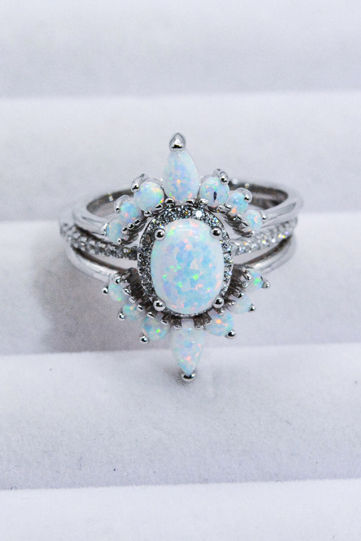 925 Sterling Silver Opal Ring - Ruby's Fashion