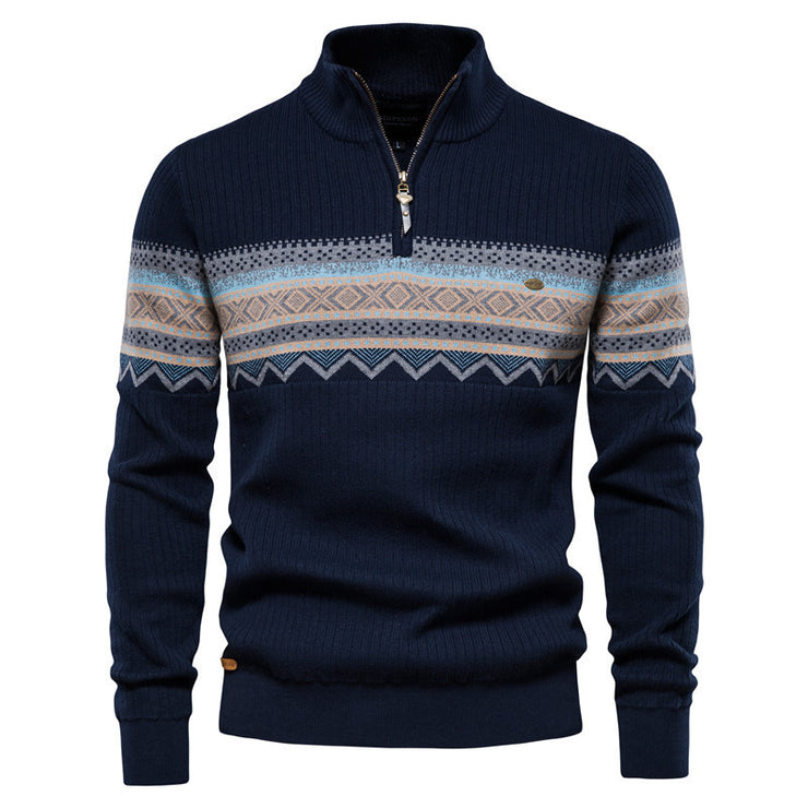 Zipper British Long Sleeve Men's Knitwear Casual - Ruby's Fashion