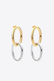 Two-Tone Double Hoop Earrings - Ruby's Fashion