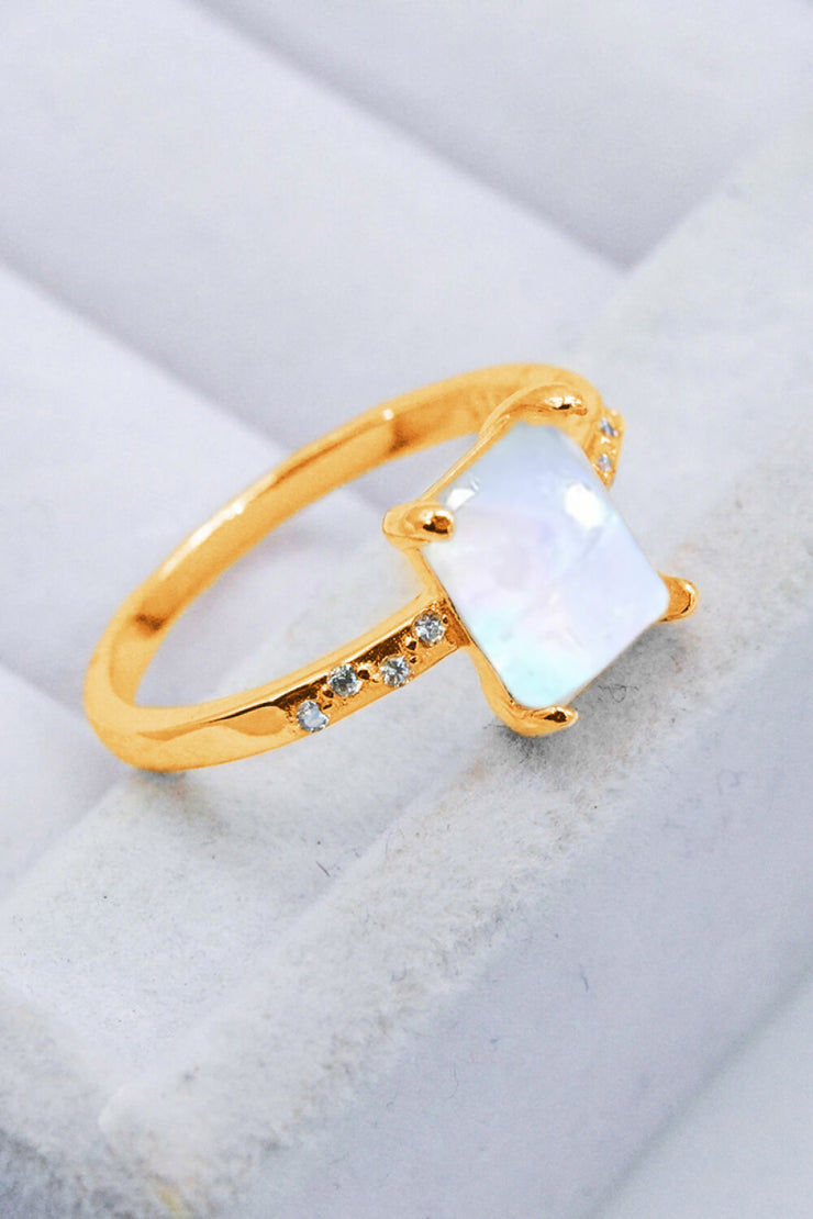 Square Moonstone Ring - Ruby's Fashion