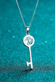 Moissanite Key Pendant Necklace - Ruby's Fashion