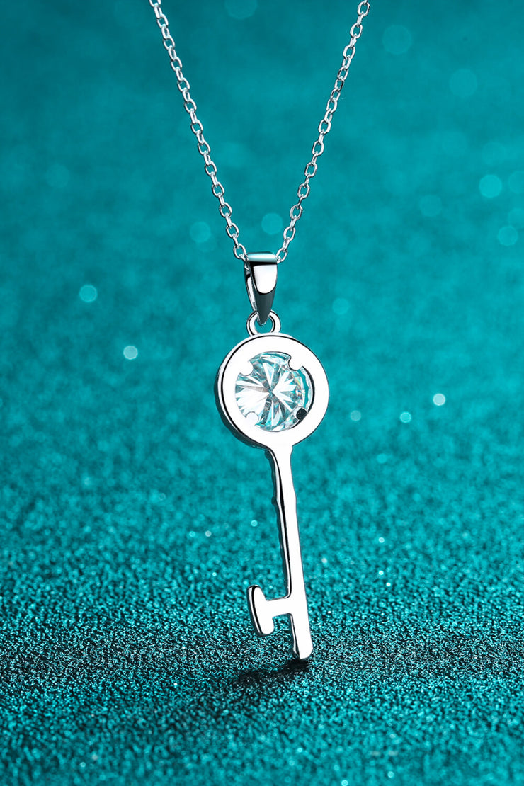 Moissanite Key Pendant Necklace - Ruby's Fashion