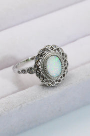 Feeling The Love 925 Sterling Silver Opal Ring - Ruby's Fashion