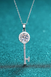 Moissanite Key Pendant Necklace - Ruby's Fashion