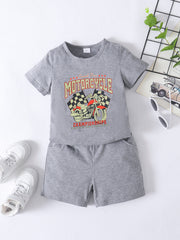 Boys CHAMPIONSHIPS Graphic Tee and Shorts Set - Ruby's Fashion
