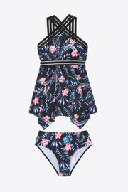 Printed Swim Dress and Bottoms Set - Ruby's Fashion